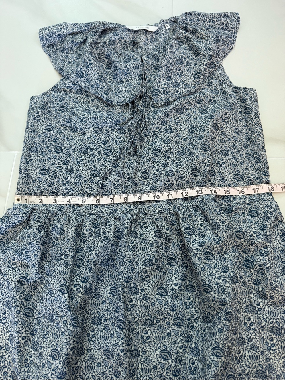 Rebecca Taylor Rent the Runway Blue/White Vine Print Dress, Parties Date Beach S - Picture 7 of 9